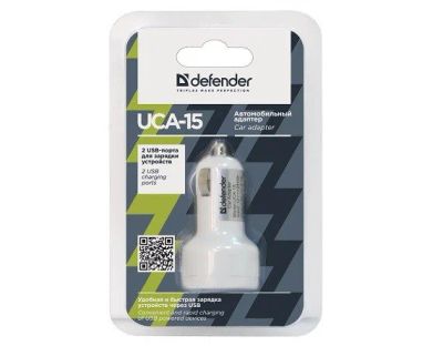 Лот: 15053506. Фото: 1. АЗУ-2USB Defender UCA-15 5V/2A... Зарядные устройства, блоки питания, адаптеры сетевые для смартфонов