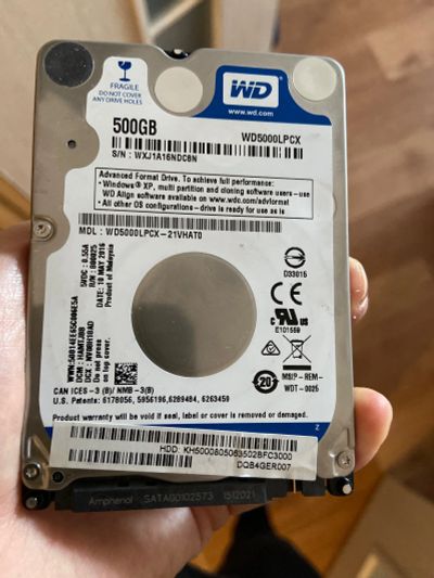 Лот: 15483143. Фото: 1. HDD WD 500gb 2.5. Жёсткие диски (HDD)