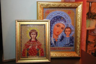Лот: 4577670. Фото: 1. Икона бисером. Вышивание