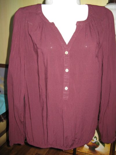 Лот: 13134735. Фото: 1. новая блуза бордо на рукоделие. Ткани, нитки, пряжа