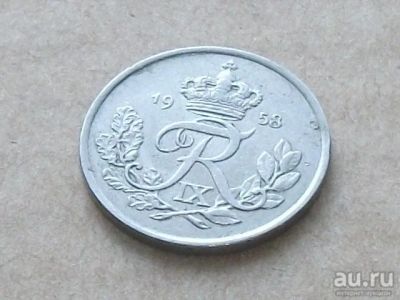 Лот: 13302263. Фото: 1. Монета 25 эри оре ере Дания 1958... Европа