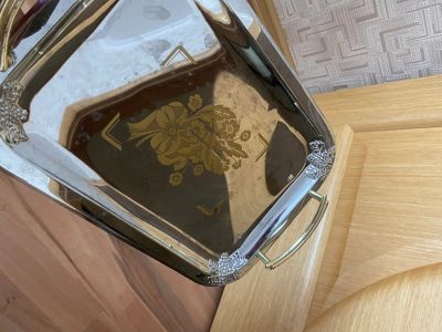 Лот: 16388446. Фото: 1. Поднос металлический. Предметы сервировки