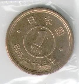 Лот: 13055253. Фото: 1. 1 йена 1948 год, Япония (к3-1). Азия