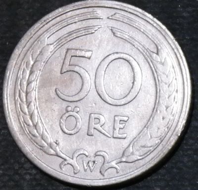 Лот: 12630931. Фото: 1. Швеция. 50 эре. 1924 год. Нечастая. Остальные страны