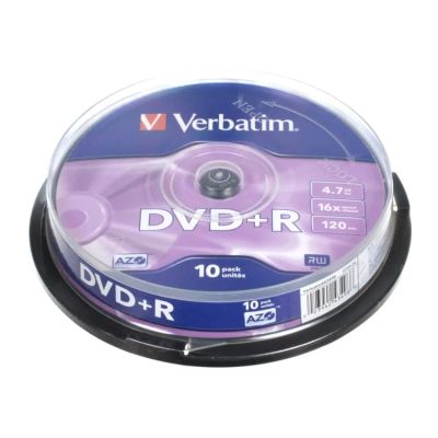 Лот: 15544670. Фото: 1. Диск DVD+R VERBATIM 43523 16x... CD, DVD, BluRay