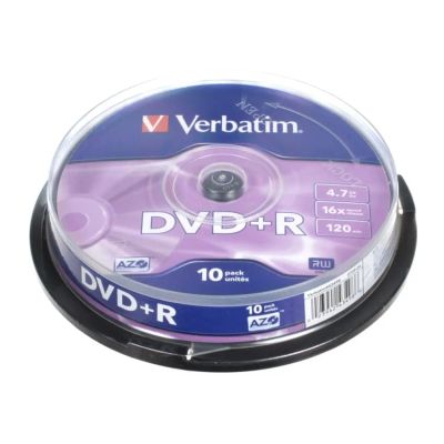 Лот: 22980780. Фото: 1. Диск DVD+R VERBATIM 43523 16x... CD, DVD, BluRay