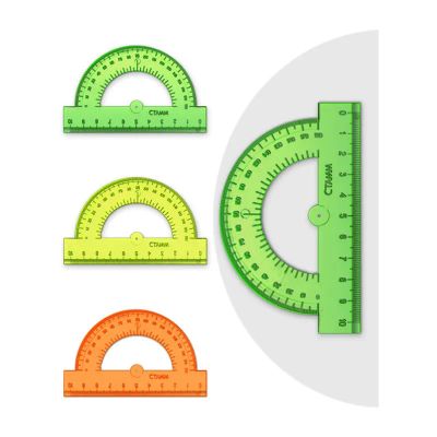 Лот: 20035843. Фото: 1. Транспортир 10см. СТАММ ""Neon... Товары для черчения