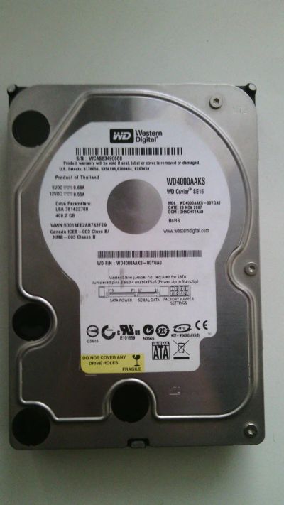 Лот: 15138332. Фото: 1. HDD SATA 400GB (Western Digital... Жёсткие диски (HDD)