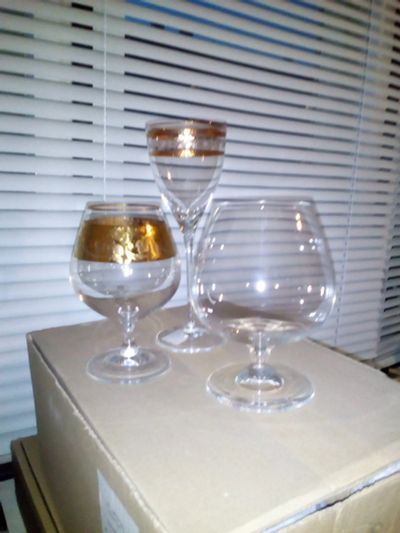 Лот: 12624009. Фото: 1. Хрустальные бокалы (Богемия). Кружки, стаканы, бокалы