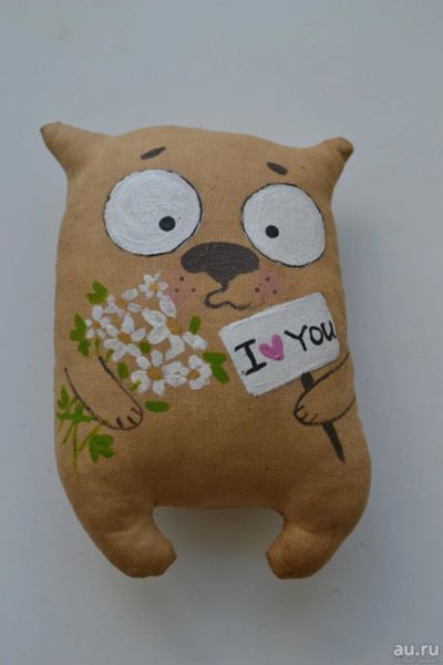 Лот: 9871435. Фото: 1. Кот кофейный "I love you". Авторские куклы, игрушки, поделки