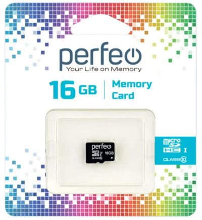 Лот: 24948918. Фото: 1. Карта памяти MicroSDHC 16Gb Perfeo... Карты памяти