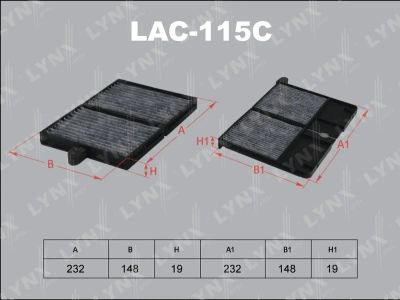Лот: 13356948. Фото: 1. Lynx LAC-115C Салонный фильтр. Расходные материалы