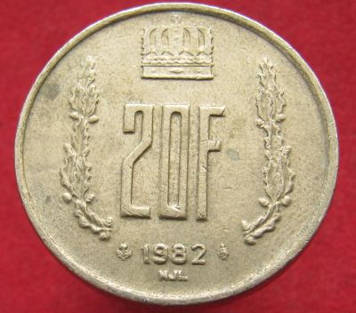 Лот: 15292949. Фото: 1. Люксембург 20 франков, 1982г. Остальные страны