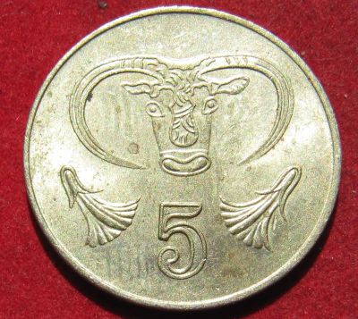Лот: 19056387. Фото: 1. Кипр 5 центов, 2001 г. Остальные страны