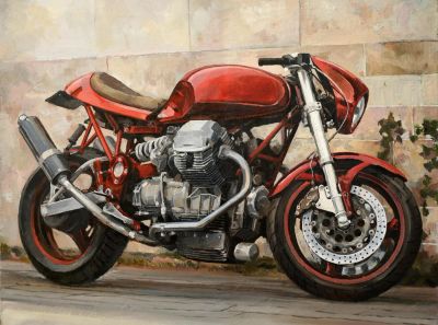 Лот: 5166579. Фото: 1. мотоцикл "Мото Гуцци" (Moto Guzzi... Картины, рисунки