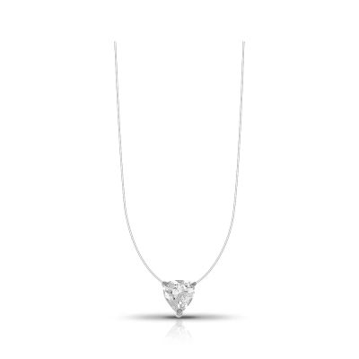 Лот: 23893603. Фото: 1. Серебряное колье на леске Сердце... Цепочки