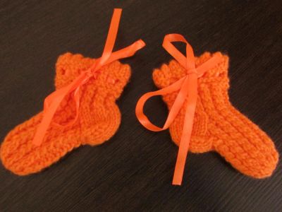 Лот: 8158094. Фото: 1. Новые. Носочки теплые оранжевые... Чулочно-носочные изделия