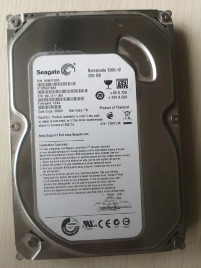 Лот: 22561414. Фото: 1. HDD SATA Seagate 250,0 GB, 9VM0YDRE. Жёсткие диски (HDD)