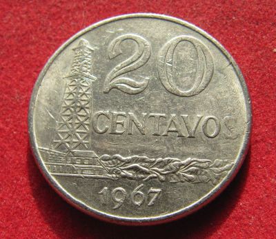 Лот: 19929002. Фото: 1. Бразилия 20 сентаво, 1967 г. Америка