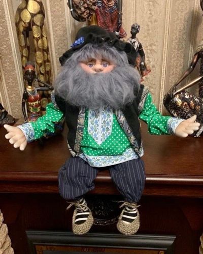 Лот: 15687563. Фото: 1. "Дедушка Домовой в зелёной рубахе... Авторские куклы, игрушки, поделки