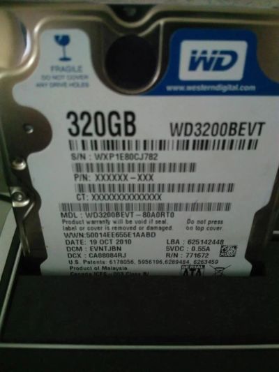 Лот: 7755431. Фото: 1. Жесткий диск для ноутбука 320Gb. Жёсткие диски (HDD)