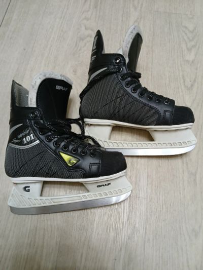Лот: 25258411. Фото: 1. Коньки подростковые Graf 101... Коньки