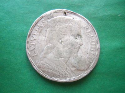 Лот: 24353715. Фото: 1. Латвия 5 лат 1931 г.,серебро 24... Страны СНГ и Балтии