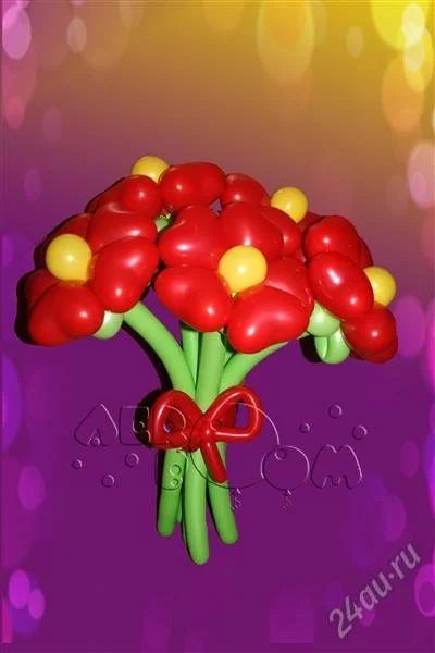 Лот: 2560449. Фото: 1. Цветы из сердец - воздушных шаров... Воздушные шары