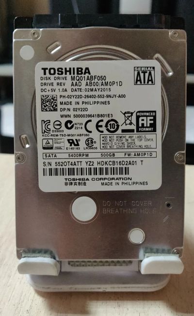 Лот: 21001350. Фото: 1. HDD 500Gb/Toshiba/SATA3/2,5"/. Жёсткие диски