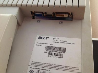 Лот: 3645528. Фото: 1. Acer AL712 монитор. ЖК-мониторы