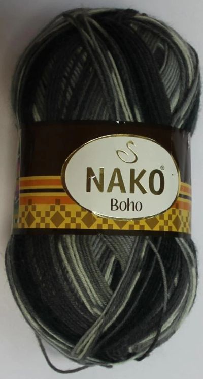 Лот: 11180969. Фото: 1. Пряжа Nako boho 100г-400м 75%-шерсть... Ткани, нитки, пряжа