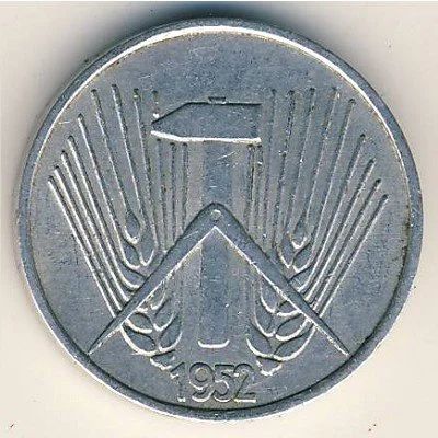Лот: 8813220. Фото: 1. Германия 1 пфенниг 1952 года ГДР... Германия и Австрия