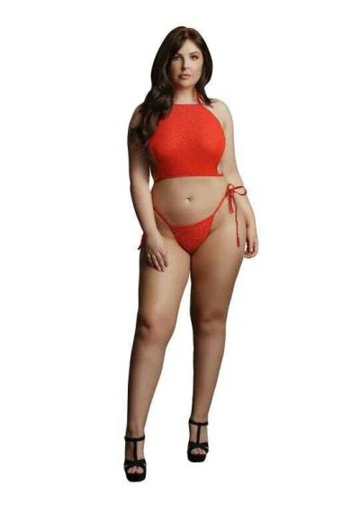 Лот: 22055675. Фото: 1. Топ и трусики со стразами Festive... Другое (интимные товары)