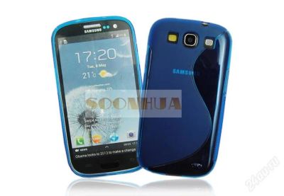 Лот: 2184039. Фото: 1. Силиконовый чехол синий для Samsung... Чехлы, бамперы