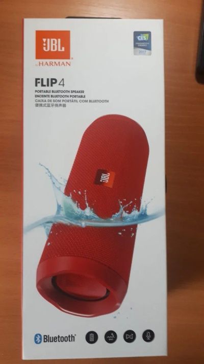 Лот: 12136660. Фото: 1. Колонка JBL flip 4 Red/ без обмена. Портативные, беспроводные колонки