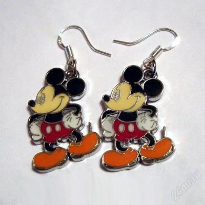 Лот: 922284. Фото: 1. Серьги Mickey Mouse. Серьги, каффы