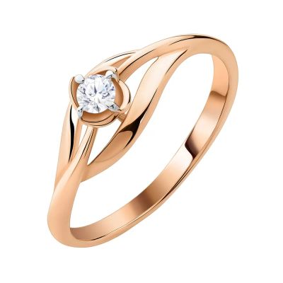 Лот: 23883693. Фото: 1. Кольцо TALANT из золота с фианитом. Кольца, перстни