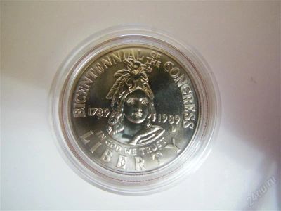 Лот: 2619145. Фото: 1. 50 центов США Юбилейные 1789-1989... Америка