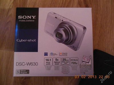 Лот: 2479100. Фото: 1. Фотоаппарат Sony CyberShot DSC-W630. Цифровые компактные