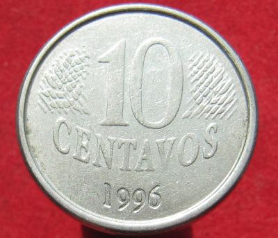 Лот: 15937543. Фото: 1. Бразилия 10 сентаво, 1996г. Остальные страны