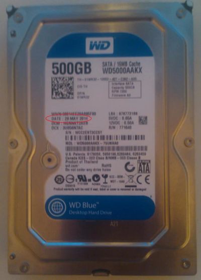 Лот: 3347413. Фото: 1. Жесткий диск SATA-3 500Gb WD Blue... Жёсткие диски