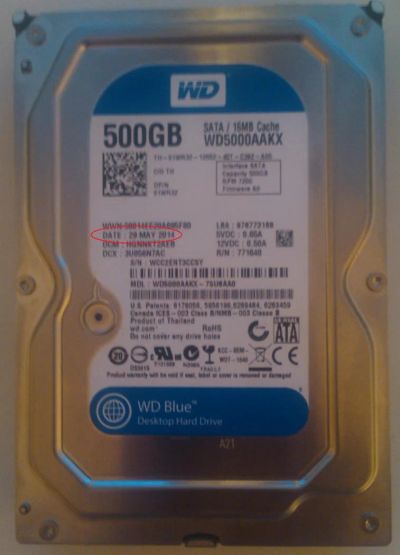 Лот: 3347413. Фото: 1. Жесткий диск SATA-3 500Gb WD Blue... Жёсткие диски (HDD)