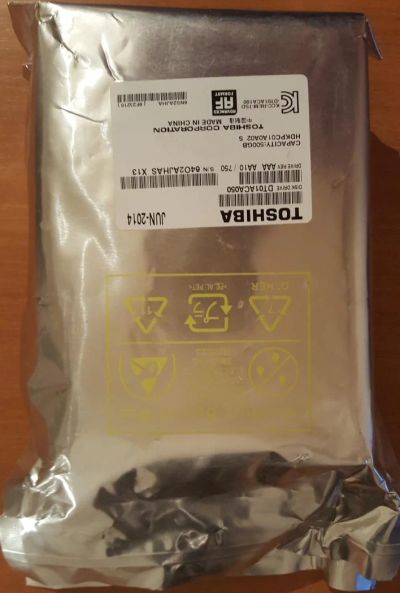 Лот: 10482661. Фото: 1. Жесткий диск 500Gb Toshiba DT01ACA050... Жёсткие диски (HDD)