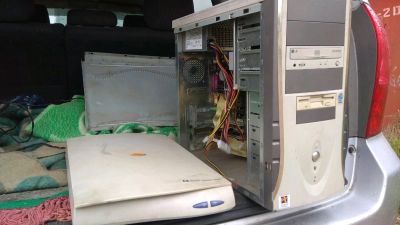 Лот: 14701549. Фото: 1. Celeron 2.2+1Gb ddr+ATX350w+lan... Комплекты запчастей