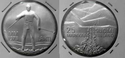 Лот: 8272935. Фото: 1. Финляндия. 25 марок 1978 (серебро... Европа