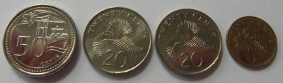 Лот: 4151504. Фото: 1. Сингапур - набор монет: 50 центов... Наборы монет