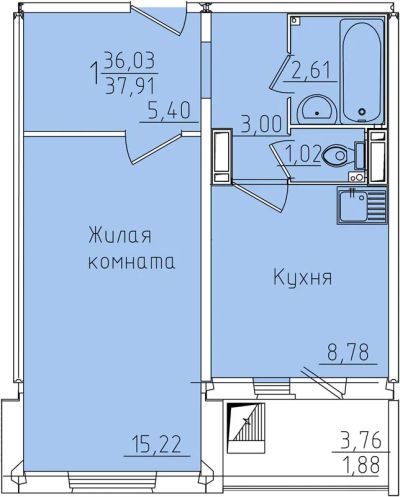 Лот: 11663088. Фото: 1. Сдам 1 комнатную квартиру в мкр... Квартиры, студии