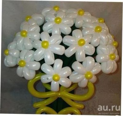 Лот: 8324790. Фото: 1. Цветы (ромашки из воздушных шаров... Воздушные шары