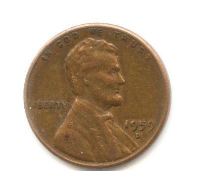 Лот: 3753705. Фото: 1. 1 Цент Сша 1959 год D, One Cent... Америка