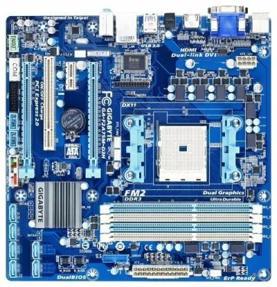 Лот: 17900243. Фото: 1. Системная плата Gigabyte GA-F2A75M-D3H... Материнские платы
